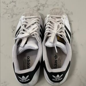 Adidas Classic White and Black Shell Toe Sneakers